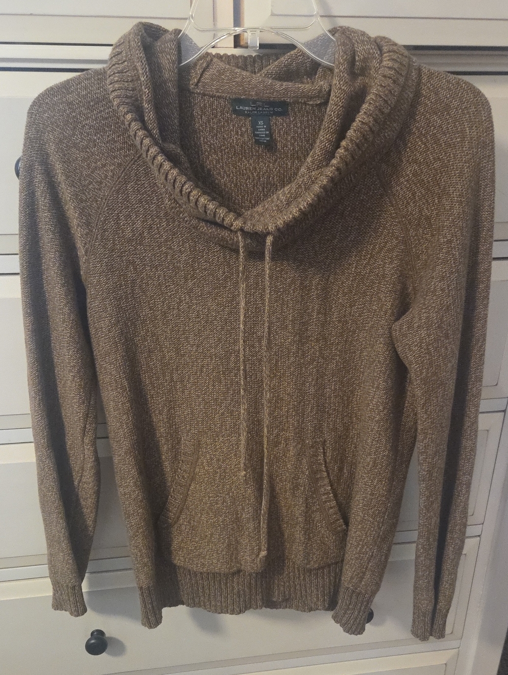 Brown Shawl Collar Pullover Sweater